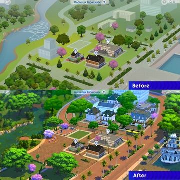 Magnolia Promenade Map Replacement - DOWNLOAD | 20th Century Plumbob on Patreon 20th Century Plumbob Map Replacement, Ts4 Map Replacement, Sims 4 World Replacement, Sims 4 Map Override, Sims 4 Magnolia Promenade, Sims 4 Map Replacements, Sims 4 Newcrest Map Ideas, Magnolia Promenade, Sims 4 Piercings