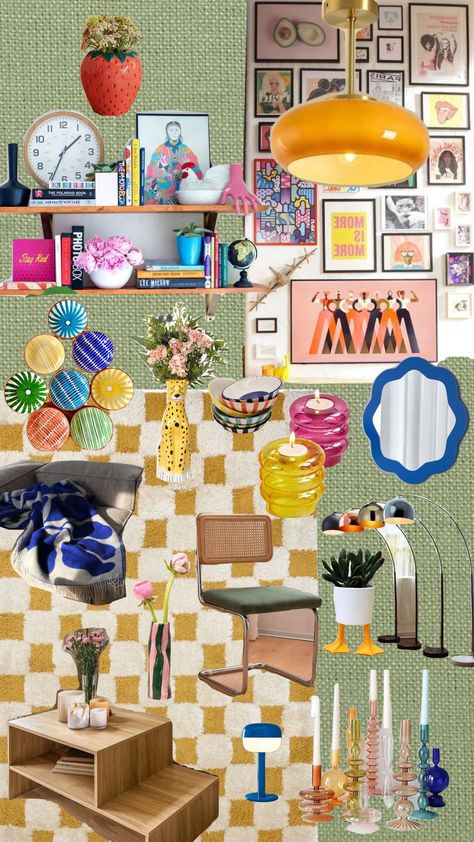 #eclectic #maximalism #decor #funky #colorful #vintage Whimsical Maximalist Decor, Eclectic Salon Decor, Clean Maximalism, Funky Decorating Ideas, Minimal Maximalism, Colorful Eclectic Decor, Vintage Maximalism, Maximalism Decor, Eclectic Maximalism