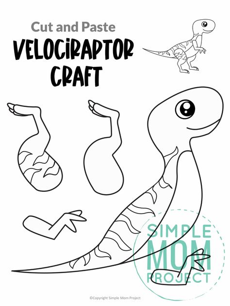 Does your preschooler love Jurassic park crafts? What about dinosaur puzzles? Look no further because this fun velociraptor craft is perfect for your little one! With the free printable velociraptor template, your kids can build their very own dinosaur friend. Click now to download and print the free velociraptor dinosaur template today! Pteradactyl Crafts, Triceratops Craft, Dinosaur Crafts For Kids, Homeschooling Lessons, Build A Dinosaur, Dinosaur Template, Simple Mom Project, Dinosaur Craft, Animal Habitat