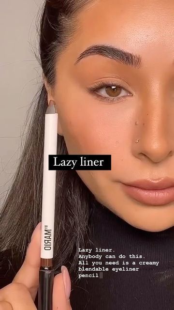 Easiest Eyeliner, Brown Pencil Eyeliner, Pencil Eyeliner Tutorial, Eyeshadow As Eyeliner, How To Do Winged Eyeliner, Art Deco Makeup, Winged Liner Tutorial, Seasonal Makeup, Eyeliner Techniques