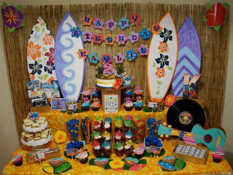 Tropical Lilo & Stitch luau birthday party! See more party ideas at CatchMyParty.com! Stitch Bday Party, Stitch Luau Birthday Party, Luau Birthday Party Ideas, Stitch Bday, Stitch Birthday, Luau Birthday Party, Hawaiian Birthday Party, Hawaiian Birthday, Luau Birthday