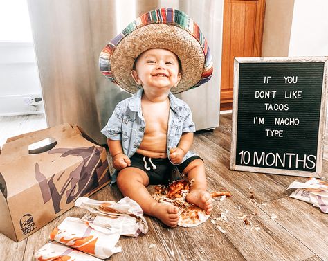 10 Month Old Pictures, Pizza Milestone Picture, Cinco De Mayo Milestone Pictures, 10 Month Old Photo Ideas, 10 Month Old Milestones Photo Ideas, 10 Month Milestone Picture, May Milestone Pictures, June Milestone Picture Ideas, 10 Month Photoshoot