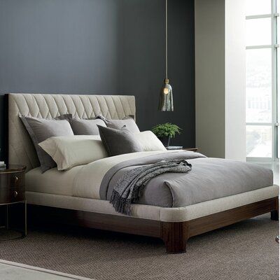 Master Beds, Grey Bedrooms, Headboard Design, Upholstered Panel Bed, Modern Landscape, Upholstered Panels, Modern Bedroom Design, King Bed, Upholstered Platform Bed