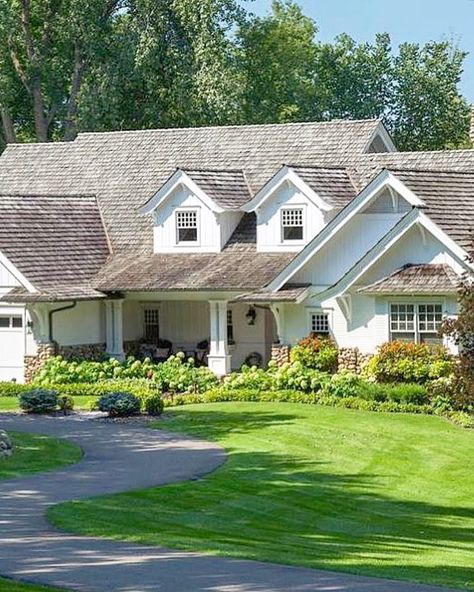 • Landschute Architecture • on Instagram: “A long, winding driveway leads to this cottage, beautifully situated within the landscape. #home #haven #architecture #customhome…” Landschute Architecture, Winding Driveway, Ranch Exterior, Bay House, Farmhouse Cottage, The Landscape, Driveway, Custom Homes, Instagram A