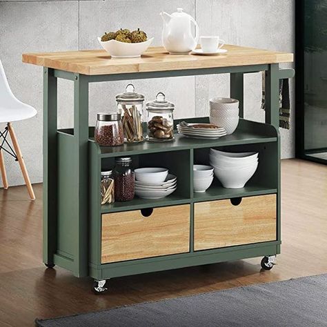 Kitchen Carts On Wheels, Portable Kitchen Island, Rolling Kitchen Cart, Butcher Block Island, Island Cart, Island Table, Rolling Kitchen Island, Kitchen Trolley, Kitchen Island Cart