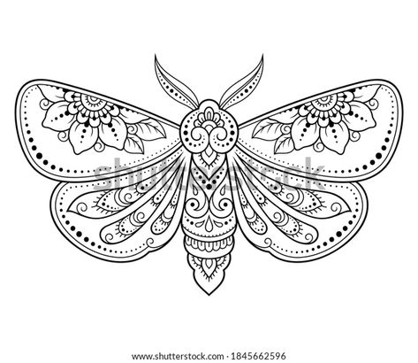 Floral Moth Tattoo, Moth Artwork, Mandala Drawings, Red Words, Moth Tattoo, Bug Art, Drawing Journal, Diy Embroidery Patterns, Desenho Tattoo