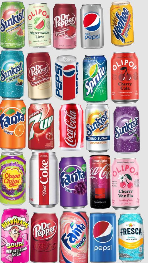 #soda Soda Cans Aesthetic, Soda Can Design, Soda Design, Drink Basket, Drinks Soda, Soda Labels, Princess Food, Soda Flavors, Soda Drink