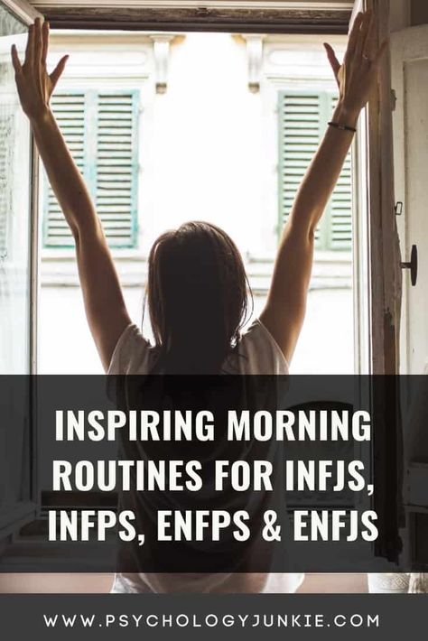 Start your entire day on the right foot with these morning routines specifically for #INFJs, #INFPs, #ENFJs and #ENFPs #MBTI Enfp T, Introvert Problems, Infp Personality, Myers Briggs Personality Types, Morning Routines, Infj Personality, Psychology Quotes, Primary Education, Educational Leadership