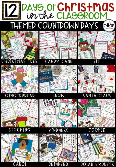 12 Days Of Christmas Activities, Christmas Countdown Activities, Classroom Countdown, December Lesson Plans, Christmas Elementary, Lesson Plans For Elementary, Classroom Christmas Activities, Countdown Activities, Christmas In The Classroom