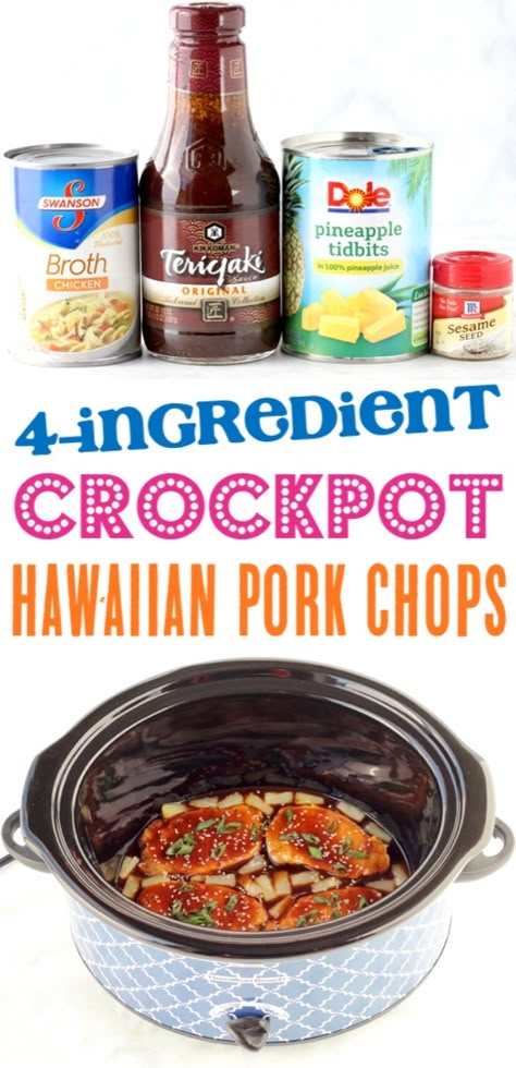 Pork Chops Crockpot, Hawaiian Pork Chops, Teriyaki Pork Chops, Hawaiian Pork, Teriyaki Pork, Pork Chop Recipes Crockpot, Pineapple Pork, Easy Pork Chop Recipes, Moist Pumpkin Bread