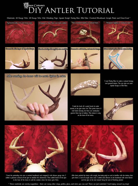 Diy Antler, Diy Antlers, Costume Tutorial, Idee Cosplay, Makijaż Smokey Eye, Cosplay Tutorial, Costume Diy, Cosplay Diy, Cosplay Tips