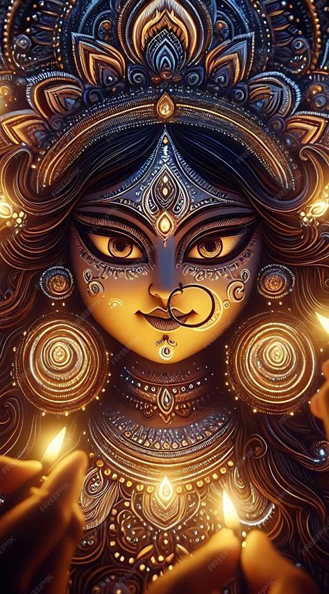 Durga Painting, Amoled Wallpapers, Pictures Of Shiva, Happy Navratri Images, Shakti Goddess, Durga Images, Navratri Images, Kali Goddess, Vedic Art