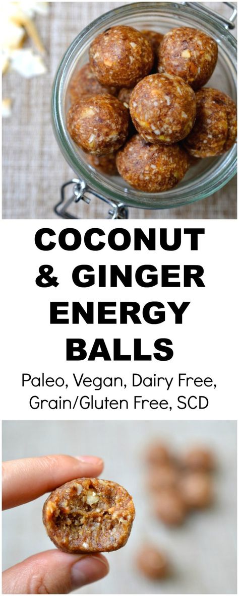 Coconut & Ginger Energy Balls | Every Last Bite Protein Ball Recipes, Paleo Energy Balls, Ripped Recipes, Energy Balls Healthy, Snack Balls, Protein Balls Recipes, Energy Bites Recipes, Coconut Ginger, Ball Recipes