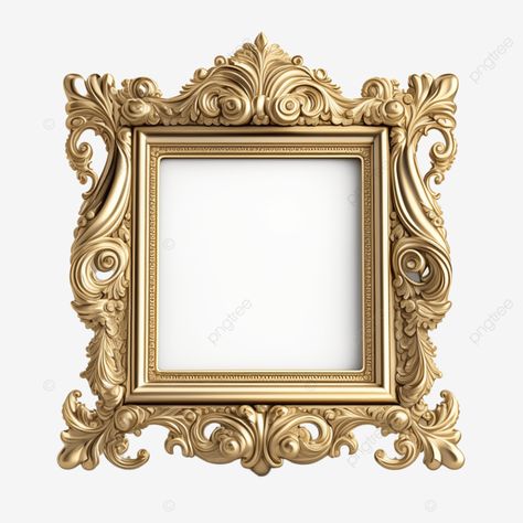 Vintage Golden Frame, Royalty Frame, Royal Frame, Photo Frame Images, Gold Photo Frames, Golden Border, 1st Birthday Cards, Frame Square, Free Photo Frames