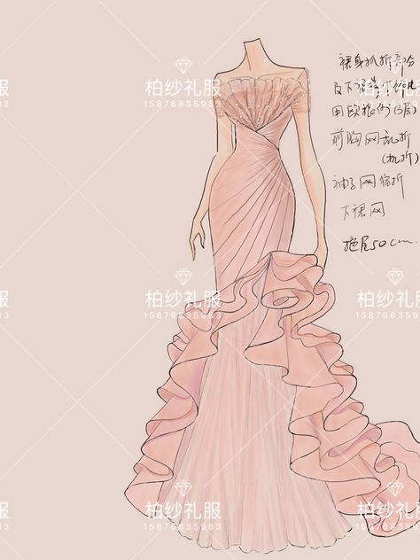 Evening Gowns Sketches, Party Dress Drawing, Prom Dress Sketch, Dress For Pageant, Evening Gown Pageant, Cheongsam Design, Wedding Cheongsam, Evening Dress Wedding, Queen Dresses