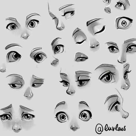 different types of cartoon eyes, cartoon eyes drawing, black pencil sketches on white background Drawing Eyes, Eye Drawing Tutorial, Lukisan Lanskap, Art Du Croquis, Eye Expressions, Cartoon Eyes Drawing, Couple Drawing, Eye Drawing Tutorials, Anime Faces Expressions