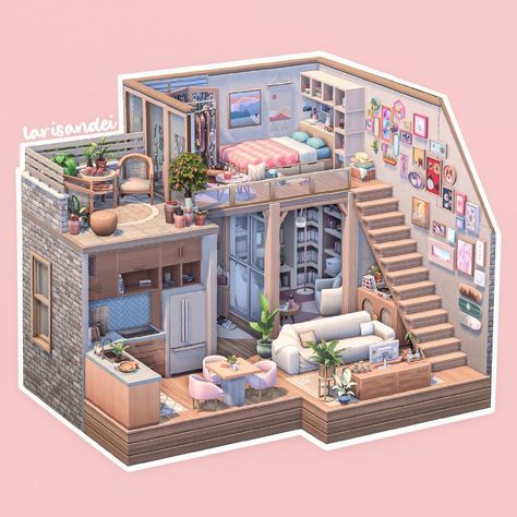 🌸Larisandei | The Sims 4 builds | Spring apartment 🌿 ◽CC / mods: No ◽Reshade: Dove ◽Editing software: Procreate, Lightroom, IG #showusyourbuilds #thesims4 #thesims… | Instagram Attic Room Sims 4, Creative Sims 4 Builds, Sims 4 Houses Layout Floor Plans Grid, Cozy Aesthetic Gaming Setup, Sims 4 Build Ideas Floor Plans Small, Sims Inspo No Cc, Sims 4 Art Studio Build, Sims 4 Room Inspo No Cc, Sims 4 Cool Builds