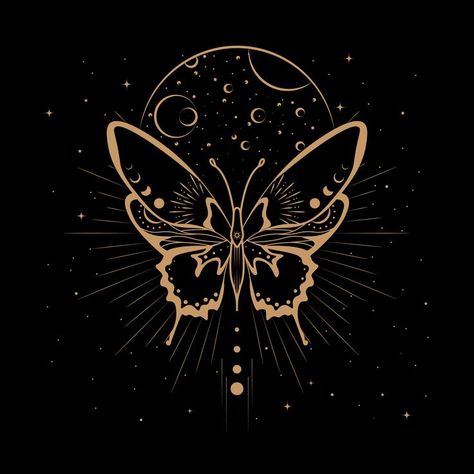 Butterfly Moon Tattoo, Moon Stars Art, Moon And Stars Wallpaper, Butterfly Moon, Animal Butterfly, Moon Butterfly, Moon Graphic, Butterfly Illustration, Butterfly Clip Art