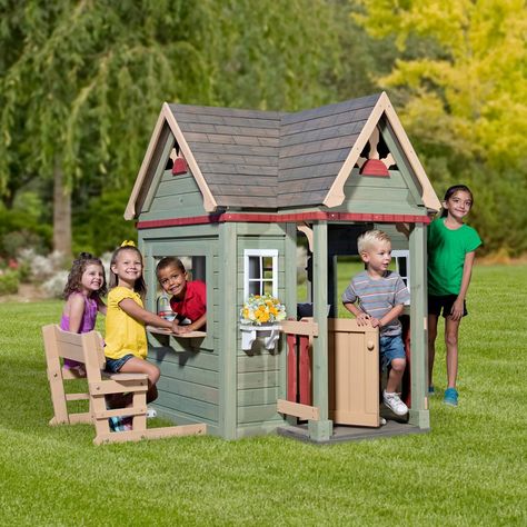 Cedar Playhouse, Outside Playhouse, Playhouse Kits, Wood Playhouse, Playhouse Plans, Half Doors, Wendy House, Build A Playhouse, Playhouse Outdoor