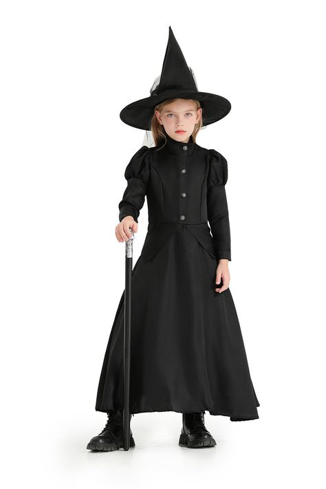 Kids Witch Costume Diy, Witch Costumes Kids, Halloween Costume Kids Girl, Witch Halloween Costume Diy, Vintage Witch Costume, Girls Witch Costume, Halloween Witch Dress, Witch Costume Halloween, Kids Witch Costume