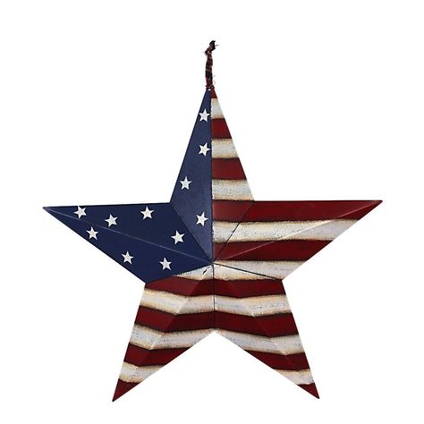 PRICES MAY VARY. AMERICANA FLAG BARN STAR WALL DECOR 4th of July Decorations-Size : 22" x 22" x 2" HANGING AMERICAN FLAG STAR-Show your patriotic spirit with this large 22-inch American flag-themed hanging star. Will look great on your home or office door! 4TH OF JULY/ INDEPENDENCE DAY PATRIOTIC WALL DECORATION-Perfect home decor for the 4th of July, Memorial Day, Veterans' Day, or any time of year. Greet neighbors, friends and family with this festive display!Also,a great housewarming gift , Mo Barn Star Decor, Patriotic Wall Decor, Metal American Flag, Patriotic Wall Art, American Flag Wall, American Barn, Patriotic Wall, Stars Wall Decor, American Flag Stars