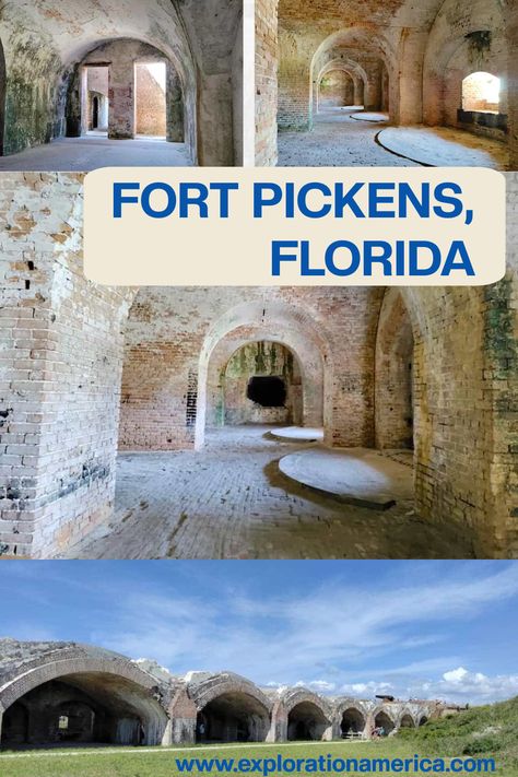 One of the coolest explores on the Florida gulf coast - check out all that Fort Pickens Florida has to offer on your next road trip! #florida #fl #beach #gulfcoast #travel #roadtrip #sun #outdoors #fort #fortpickens #panhandle #explore Fort Pickens Florida Photography, Fort Pickens Florida, Florida Campgrounds, Cheap Camping, Florida Gulf Coast, Florida Panhandle, Florida Photography, Gulf Coast Florida, Pensacola Florida