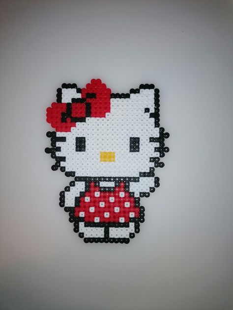 Perler beads, hama beads, iron beads, fuse beads, strijkkralen, red, cute, cartoon, Hello Kitty, Hello Kitty Fuse Bead Pattern, Perler Beads Ideas Hello Kitty, Red Perler Bead Patterns, Hello Kitty Perler Beads Small, Hello Kitty Fuse Beads, Perler Hello Kitty, Hello Kitty Perler Beads Pattern, Perler Bead Hello Kitty, Hama Beads Hello Kitty