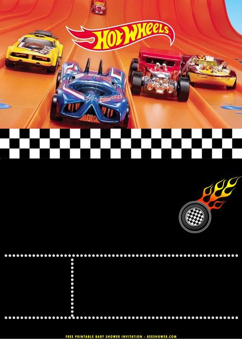 (FREE Printable) – Super Cool Hot Wheels Birthday Invitation Templates | FREE Printable Baby Shower Invitations Templates Hot Wheel Printables, Cool Hot Wheels, Compleanno A Tema Hot Wheels, Hot Wheels Themed Birthday Party, Imprimibles Hot Wheels, Hot Wheels Invitations, Bolo Hot Wheels, Hotwheels Birthday Party, Free Printable Baby Shower Invitations