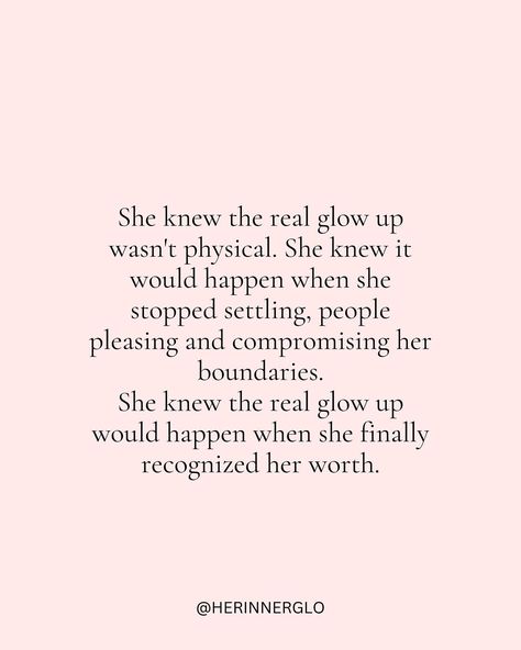 She was doing it this time ; she was becoming her 🕊️💖 Comment GLO UP and I’ll send you the 🔗 to my FREE Ultimate Inner Healing Guide to understand your emotional well being and get back to YOU so you can be your strongest, most loving self. Follow @herinnerglo for self worth empowerment, confidence, building your dream life & business, loving yourself and most of all becoming your next level self through mindset. [ self love, business, self worth, confidence, life purpose, empowerment, h... Becoming Confident In Yourself, Working On Self Love, Learning Self Worth, Becoming Your Dream Self, You Can Get Through This, Self Worth Poems, Have Confidence In Yourself Quotes, Self Worth Quotes Inspiration Motivation, Finding Self Worth