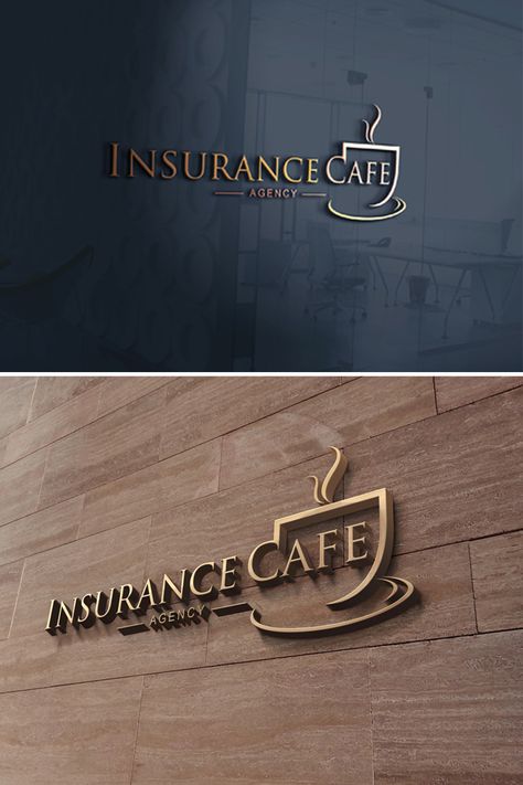 Custom Logo for Insurance Agency bringing Coffee House comforts and charm to insurance sales., a Logo  Identity project by kkharroubi - Entry | crowdspring Cafe Shop Logo Design, Coffee Cafe Logo Design, Logo Cafe Design Ideas, Cafe Shop Logo, Coffee Logo Design Ideas, Coffee Logo Ideas, Cafe Logo Ideas, Coffee Cafe Logo, Logo For Cafe