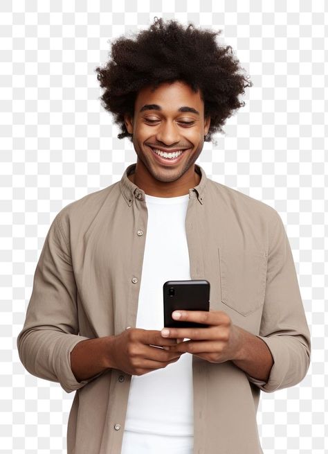 People Happy Aesthetic, Man Holding Phone, Happy Black Man, Instagram Glowing Logo, Computer Png, Holding Phone, Branding Images, Design Sites, Man Png