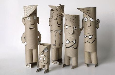 toliet paper people Gilbert Legrand, Toilet Roll Art, Diy With Kids, Toilet Paper Roll Art, Toilet Roll Craft, Rolled Paper Art, Cardboard Sculpture, Paper People, Toilet Paper Roll Crafts