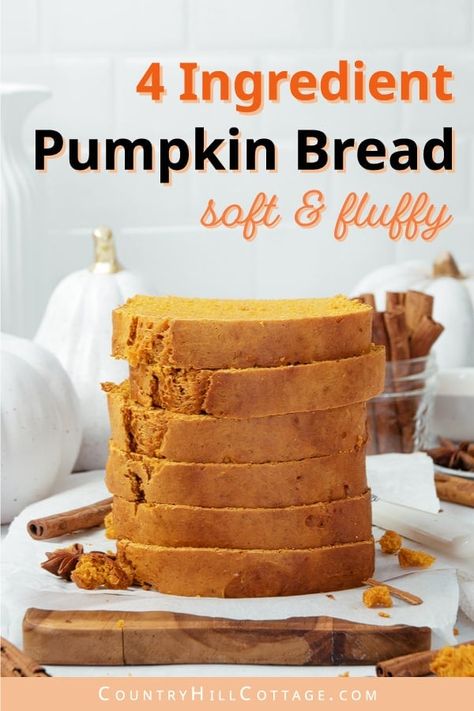 Pumpkin Bread With Sweetened Condensed Milk, 4 Ingredient Pumpkin Bread, Pumpkin Condensed Milk Recipe, Pumpkin Bread Without Eggs, Pumpkin Recipes No Eggs, Bread With Evaporated Milk, Pumpkin Recipes Without Eggs, 3 Ingredient Bread Recipes, Pumpkin Bread No Oil