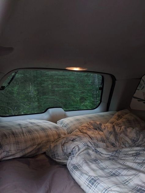 Car Camp Aesthetic, Sleeping Outside Aesthetic, Car Life Aesthetic, Living In Car Aesthetic, Car Bed Aesthetic, Trucks Aesthetic, Car Camping Aesthetic, Living In A Truck, Truck Aesthetic