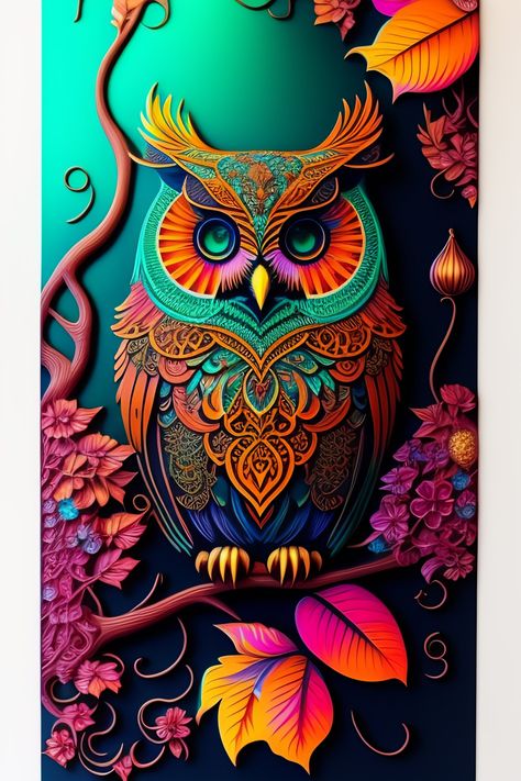 Mandala Fabric Painting, Ethereal Face, Face Lighting, Chiara Bautista, Owls Art, Yoji Shinkawa, Owl Background, Dan Mumford, Owl On Branch