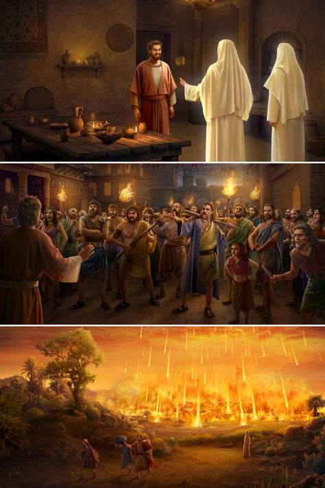 From this #picture, we can see that the people of Sodom were too #evil to the point where they were hated by both man and God. These people were burnt and left no trace by the fire from #heaven. #God #Bible_Characters #Bible_Cartoon #Bible_Pictures #Bible_Photos #Bible_Drawings Sodom And Gomorrah Art, Sodom And Gomorrah Bible, Bible Story Pictures, Sodom Gomorrah, Bible Drawings, Bible People, Bible Cartoon, Christian Movie, Bible Photos