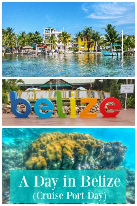 Here's what you can do in one day in Belize, within the time you have on a cruise port day! #belize #portday #snorkeling Belize Cruise Port, Belize Honeymoon, Travel Belize, Belize Beach, Carribean Cruise, Travel International, Cruise Ideas, Belize Vacations, Western Caribbean