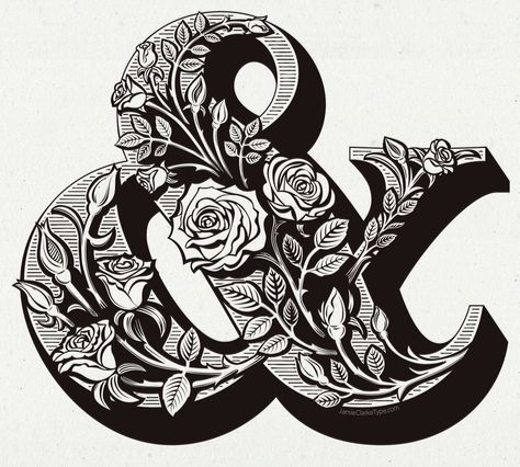 Embellished letters by type designer and illustrator Jamie Clarke Calligraphy Ampersand, Ampersand Tattoo, Zentangle Letters, Victorian Lettering, Chalk Fonts, Alphabet Decor, Dbt Skills, 3d Type, Beautiful Lettering