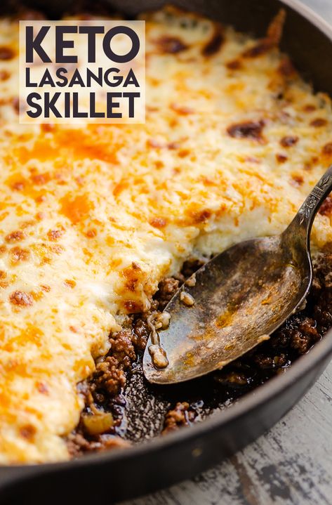 Keto Skillet, Skillet Lasagna Recipe, Cena Keto, Skillet Lasagna, Keto Lasagna, Diner Recept, Keto Foods, Healthy Low Carb Recipes, Keto Recipes Dinner