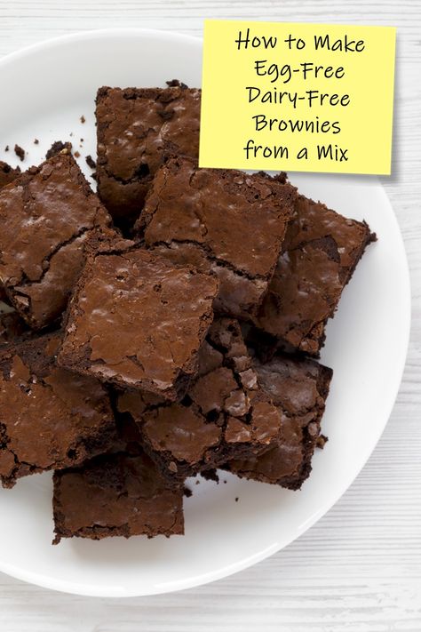 Box Brownies Without Eggs, Egg Free Brownies, Vegetarian Brownies, Make Box, Dairy Free Brownies, How To Make Brownies, How To Make Eggs, Chocolate Cookie Dough, Box Brownies