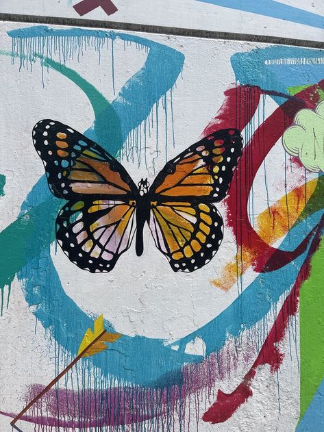 Butterfly Graffiti, Mural Art, Garden Wall, Lovers Art, Butterflies, Graffiti, Chicago, Mural, Color