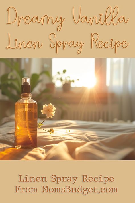 Whether you're spritzing your bedding for a restful night's sleep or freshening up your linen closet, this dreamy vanilla linen spray is sure to become a cherished part of your household routine. Diy Home Scent Spray, Linen Spray Recipe, Linen Spray Essential Oils, Diy Linen Spray, Homemade Cleaner, Homemade Cleaners Recipes, Nightly Routine, Homemade Moisturizer, House Hacks