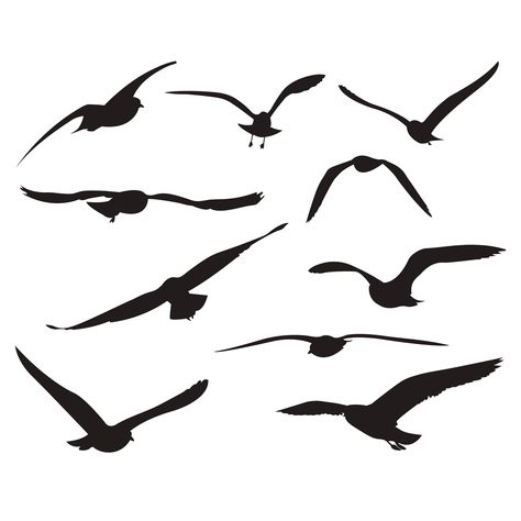 PRICES MAY VARY. Seagull Wall Decor Art Decals/Flock of Flying Sea Birds. Designed with 10 pcs seagulls in different shapes and size, perfectly diy a refreshing and creative place for your walls or kids walls. Premium Material: These flying sea birds wall stickers are made of high standard vinyl material, eco-friendly, non-toxic and waterproof, beautiful and convenient, providing your space with a stylish scenery. Easy to Apply: Every part of the seagull pattern is separated, easy to peel and st Seagull Silhouette, Seagull Pattern, Decor For Dining Room, Bird Silhouette Art, Flying Bird Silhouette, Fox Sculpture, Seagulls Flying, Flock Of Birds, Art Patterns