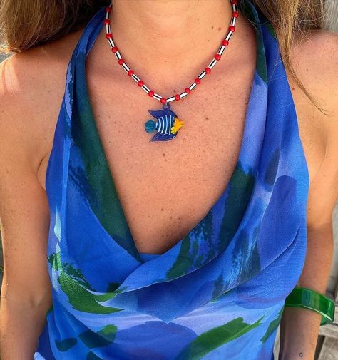 You wear a piece of art when you wear @minervabrandesp 💙… Each design reflects a love for nature, craftsmanship, and the Mediterranean! 👉 Available on @choose_app_us Summer Colors 2024, Boho Chique, Seahorse Pendant, Fish Necklace, Fish Pendant, Blue Beaded Necklace, Stocking Fillers For Her, Forever Jewelry, Jewelry Lookbook