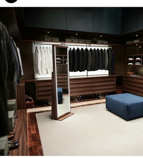 The closet of a master Mafia House Aesthetic, Mafia House, Black Closet, Walk In Closet Design, Men Closet, House Aesthetic, Closet Room, Walk In Wardrobe, Home Building Design