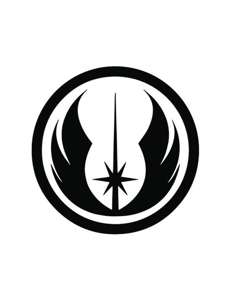 Jedi Tattoo, Jedi Logo, Jedi Order Symbol, Jedi Symbol, Star Wars Stencil, Star Wars Symbols, Star Wars Decal, Band Tattoos, Star Wars Stickers