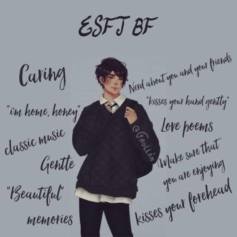 Types Of Boyfriends Drawing, Enfj Boyfriend, Scene Starters, Type Of Girlfriend, Types Of Boyfriends, Infp Personality, Mbti Relationships, Character Personality, Mbti Character