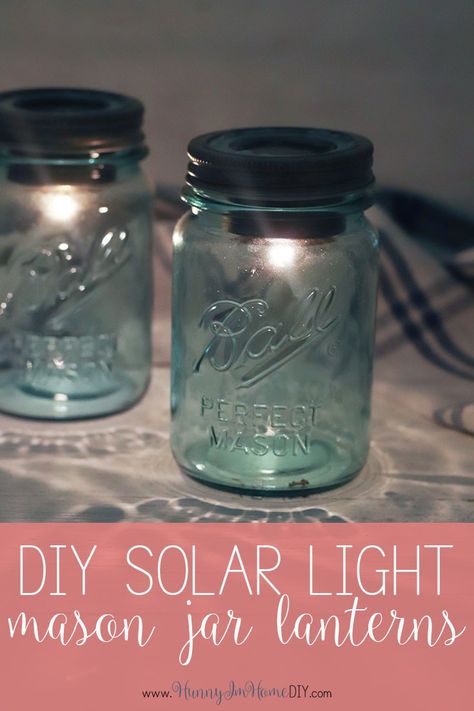 These simple mason jar lanterns are one of the best mason jar crafts. If you’re wondering how to make mason jar solar lights, you love this easy farmhouse craft. Mason jar décor makes great farmhouse décor. Mason jar lanterns are fun mason jar crafts for home diy! Learn how to make mason jar solar lights diy and make your own mason jar decorations for your farmhouse home décor. Mason Jar Solar Lights Diy, Diy Solar Lanterns, Jar Garden, Mason Jar Solar Lights, Jar Decorations, Solar Lights Diy, Solar Light Crafts, Solar Mason Jars, Diy Outdoor Lighting