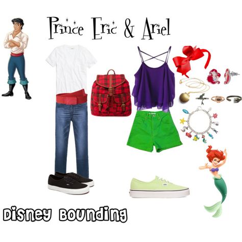 Disneybounding Couples, Couple Disney Bound, Disney Bound Outfits Couples, Disney Bound Ariel, Disney Couple Outfits, Disneybound Couples, Disney Bound Outfits Casual, Boyfriend Outfit, Disney Ariel