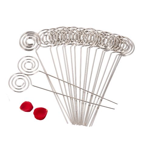 50/Pack Place Card Holder Pick,Ring Loop Swirl Wire Clip Photo Metal Clamp For DIY Craft & Gift Making,Note Memo Holder(Silver) - Walmart.com Photo Business Cards, Memo Holder, Memo Paper, Note Memo, Cake Accessories, Craft Wedding, Business Card Holder, Business Card Holders, Metal Wire